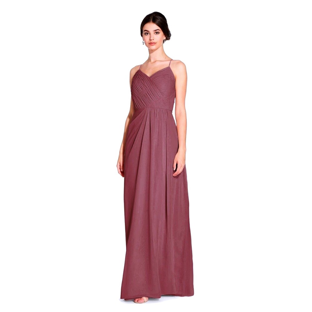 Adrianna Papell Floor Length Sweetheart Bridesmaids Gown Marsala Size 26